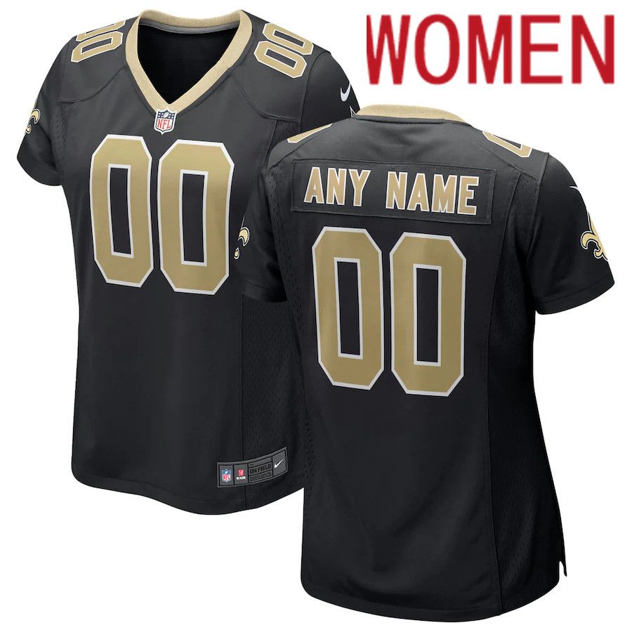 Women New Orleans Saints Nike Black Custom Game NFL Jersey